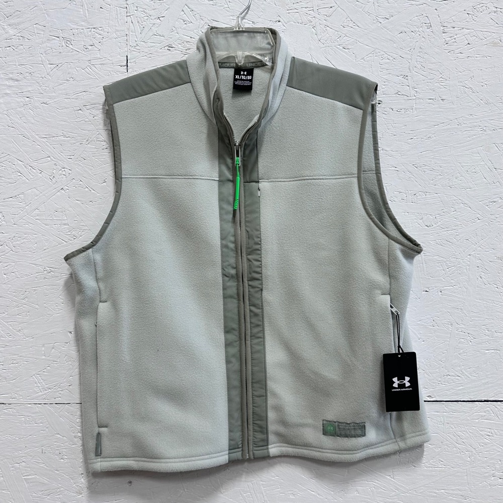 Under Armour XL Fleece Vest Gray Green Gorpcore Outdoor Layering Athleisure NWT